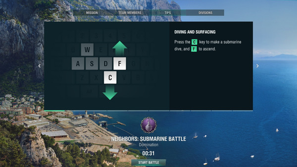 Submarine Battles - game tips screen 1